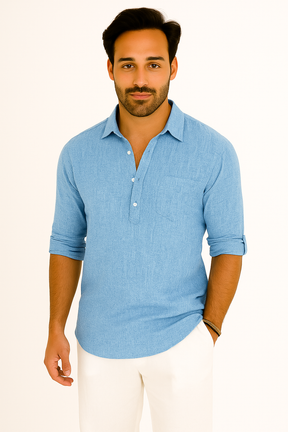 Polo Homme Respirant d'Été - Confort Léger en Lin de Qualité