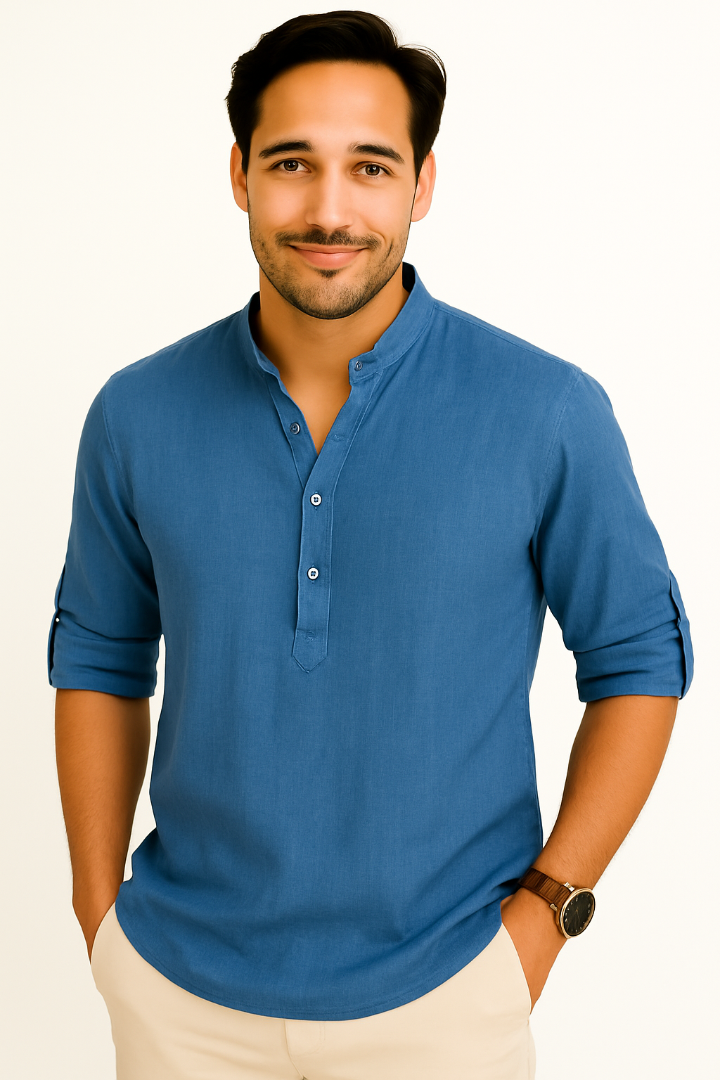 Chemise Longue Manche Élégante pour Homme - Confort en Lin et Style Décontracté