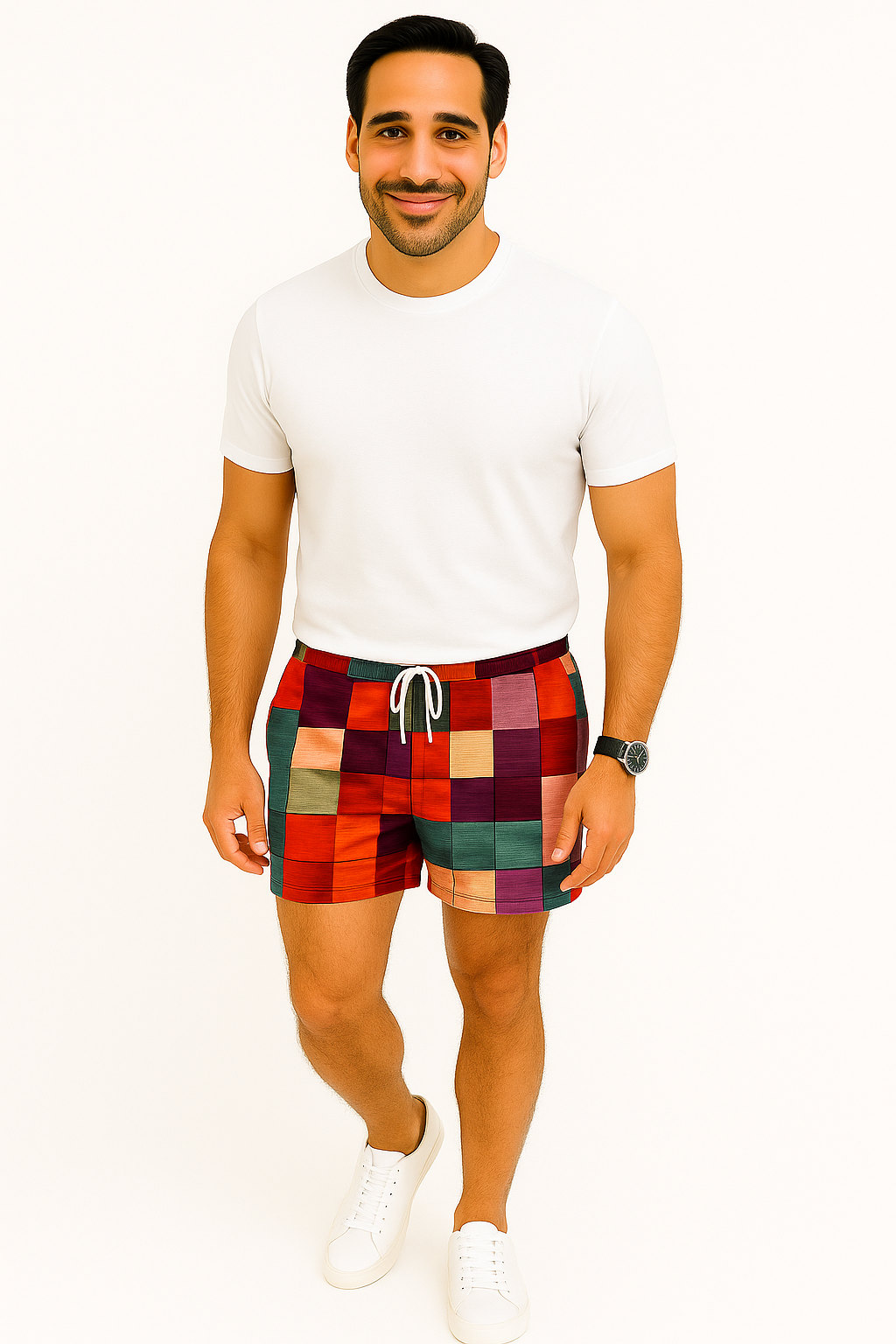 Shorts d'été pour Hommes - Imprimé Géométrique Tendance et Confortable