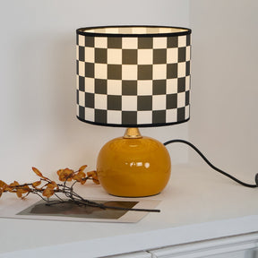 Lampe de Table Géométrique Élégante - Design Unique en Damier et Verre Transparent