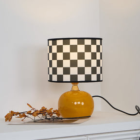 Lampe de Table Géométrique Élégante - Design Unique en Damier et Verre Transparent