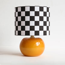 Lampe de Table Géométrique Élégante - Design Unique en Damier et Verre Transparent