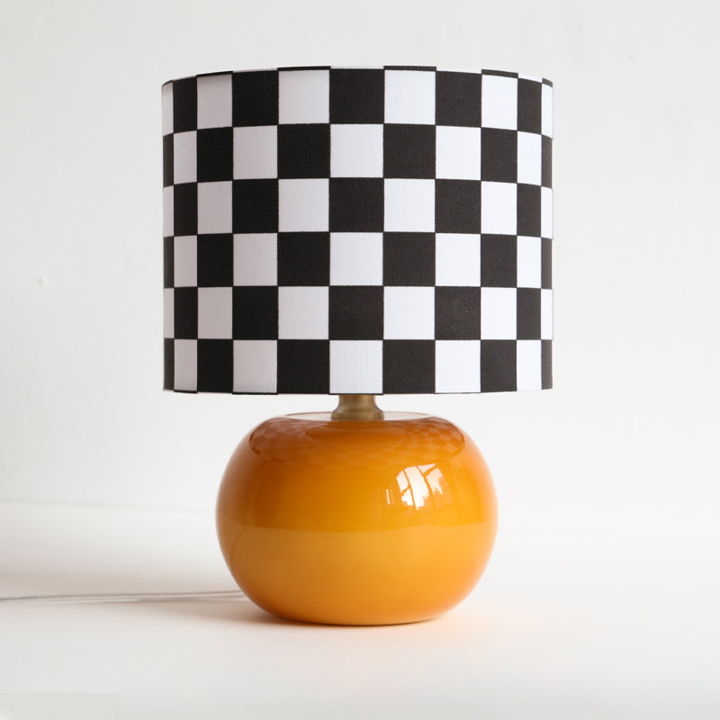 Lampe de Table Géométrique Élégante - Design Unique en Damier et Verre Transparent