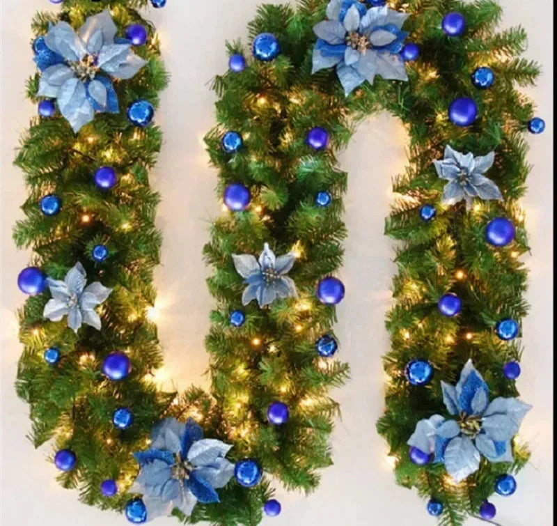 Guirlande de Noël en Rotin - Éclairage LED Chaud et Élégant
