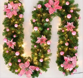Guirlande de Noël en Rotin - Éclairage LED Chaud et Élégant