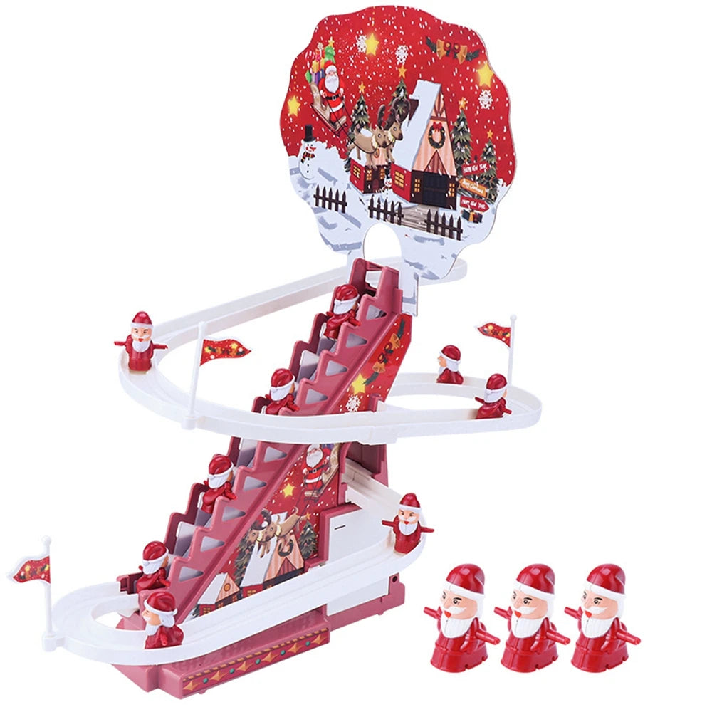 Décoration de Noël Musicale - Père Noël Grimpant sur Échelle Joyeuse
