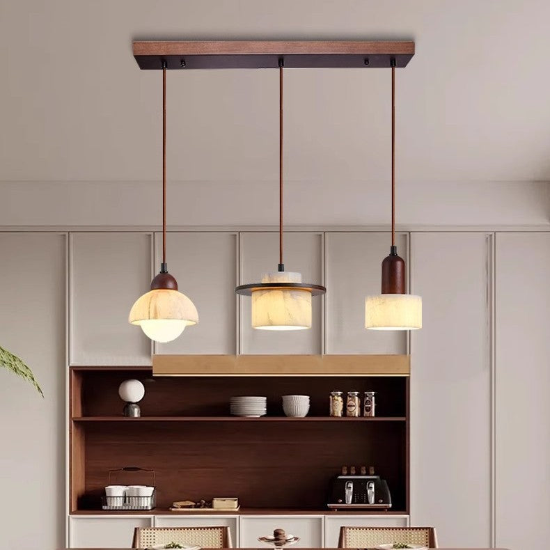 Lampe Suspendue en Marbre Alabastre - Élégance Contemporaine et Chaleur Ambiante