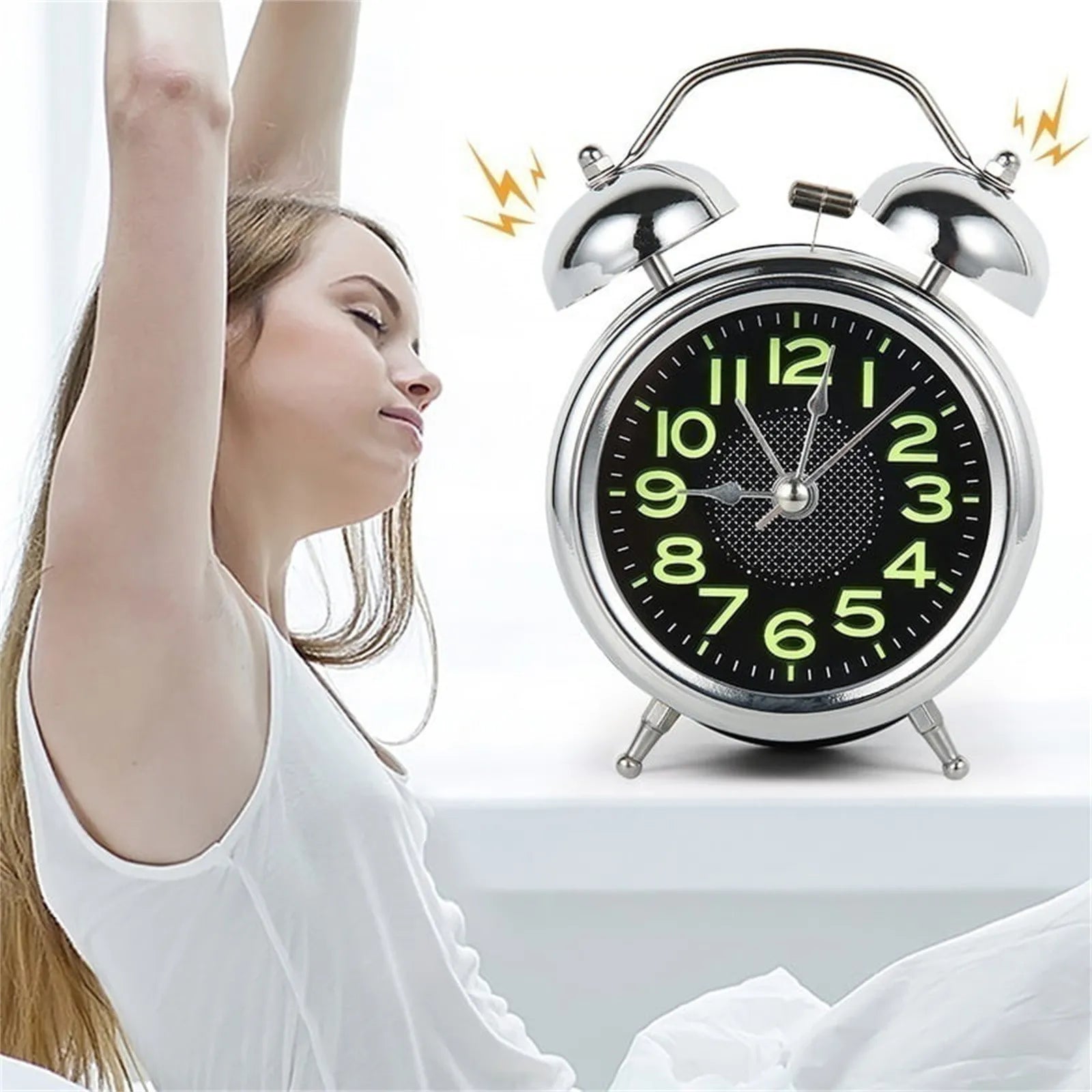 Réveil Fort pour Dormeurs Lourd | Design Rétro à Double Cloches