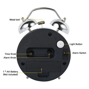 Réveil Fort pour Dormeurs Lourd | Design Rétro à Double Cloches