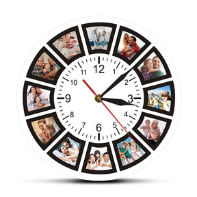 Horloge Murale Personnalisable avec Photos - Élégante et Fonctionnelle pour Décorer