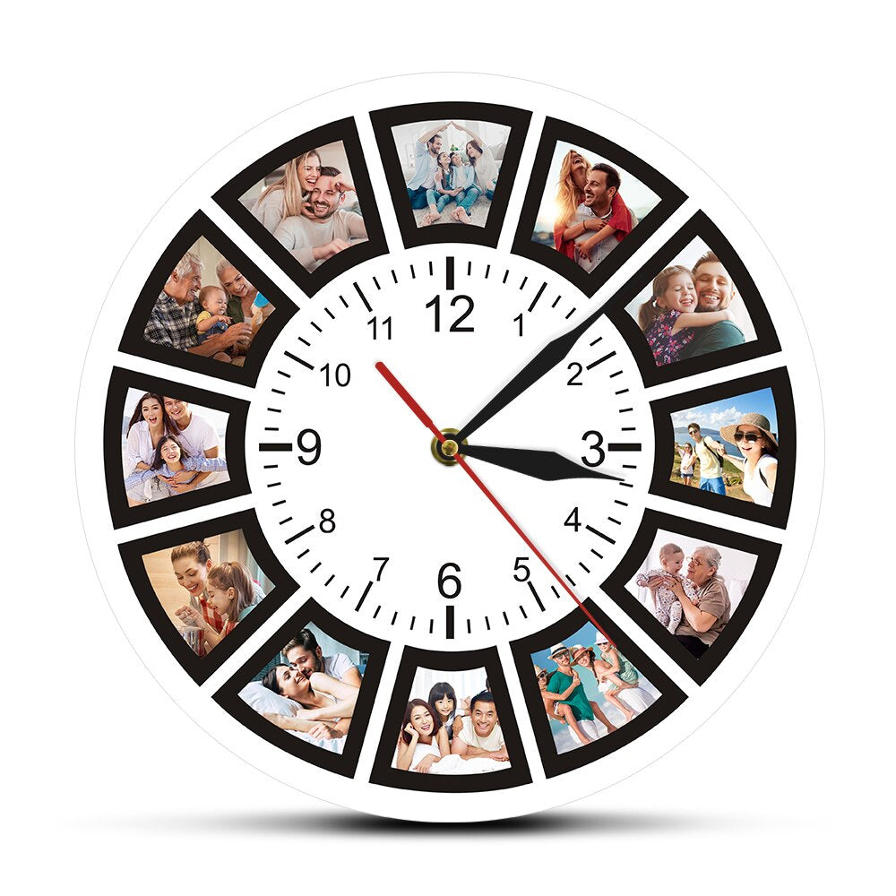 Horloge Murale Personnalisable | Affichage Photo Unique et Élégant