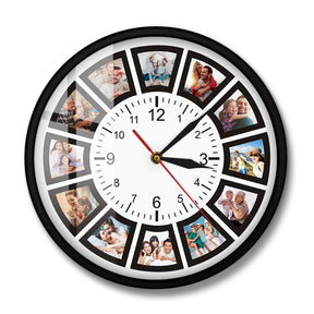 Horloge Murale Personnalisable | Affichage Photo Unique et Élégant