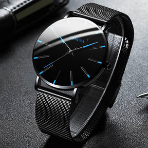 Montre à Quartz Élégante pour Hommes - Style Minimaliste et Confort Optimal