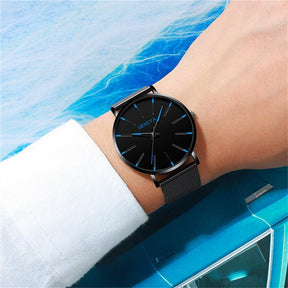 Montre à Quartz Élégante pour Hommes - Style Minimaliste et Confort Optimal