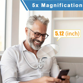 Loupe 5X à Main Libérée - Design Ergonomique et Confortable