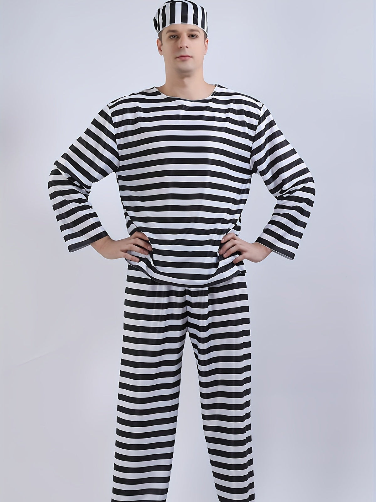 Costume de Prisonnier Vintage - Ensemble à Manches Longues Confortable