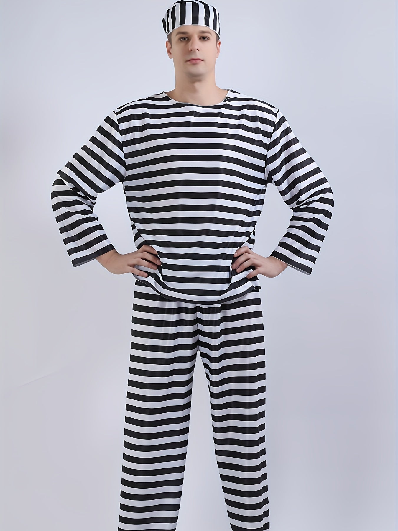 Costume de Prisonnier Vintage - Ensemble à Manches Longues Confortable