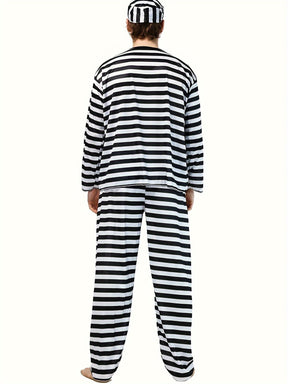 Costume de Prisonnier Vintage - Ensemble à Manches Longues Confortable