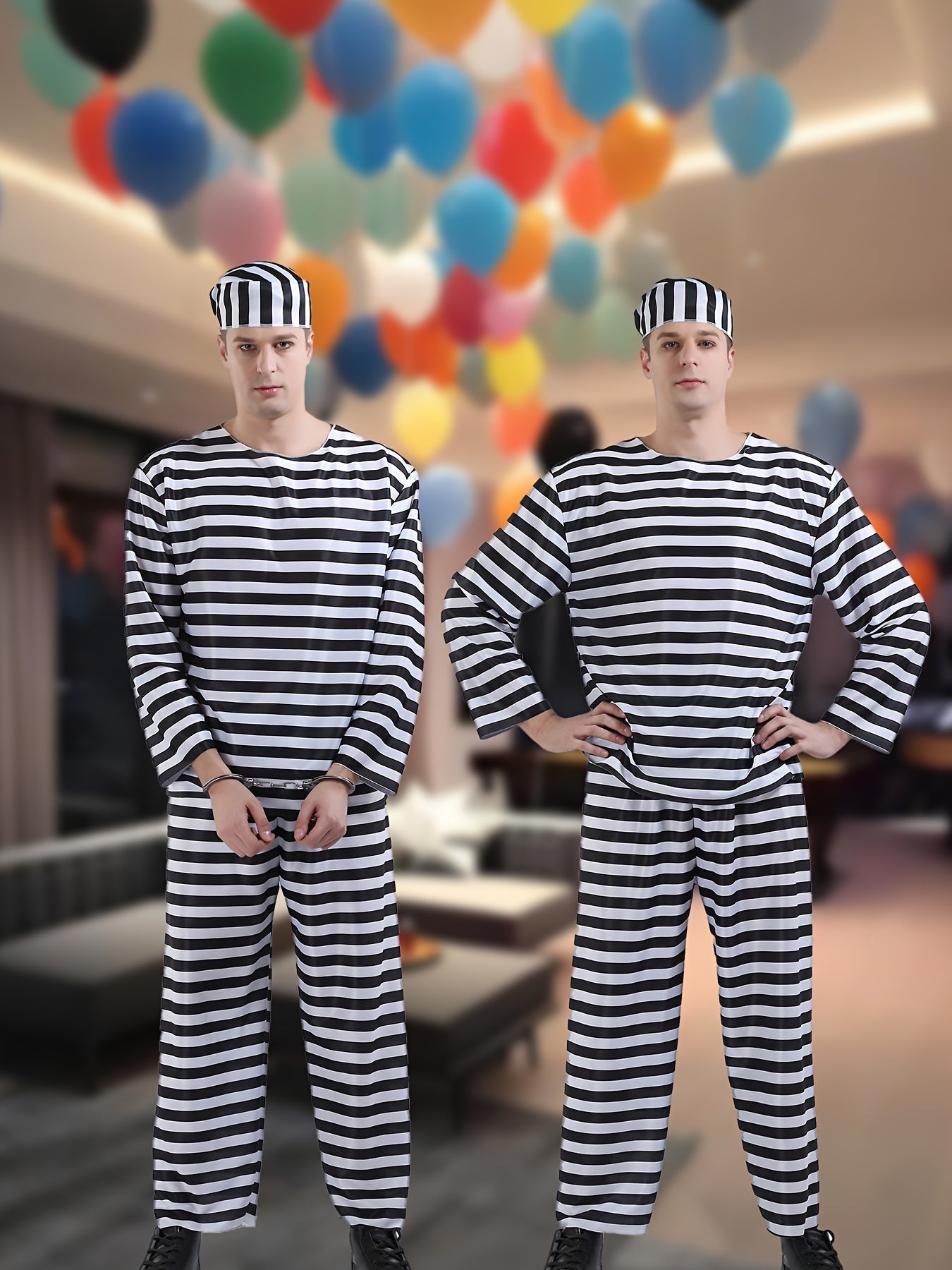 Costume de Prisonnier Vintage - Ensemble à Manches Longues Confortable