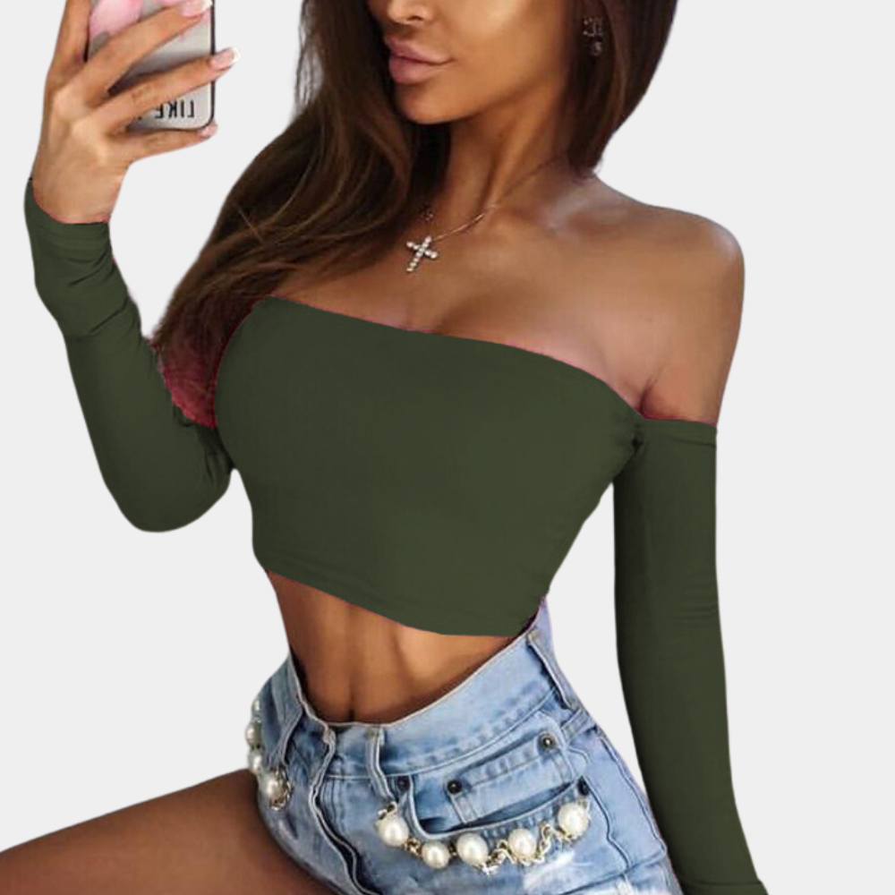 Haut Off-Shoulder Femme en Coton - Élégance et Confort pour Sorties