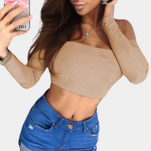 Haut Off-Shoulder Femme en Coton - Élégance et Confort pour Sorties