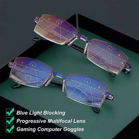 Lunettes de Lecture Anti-Lumière Bleue - Protection Confortable et Multifocale