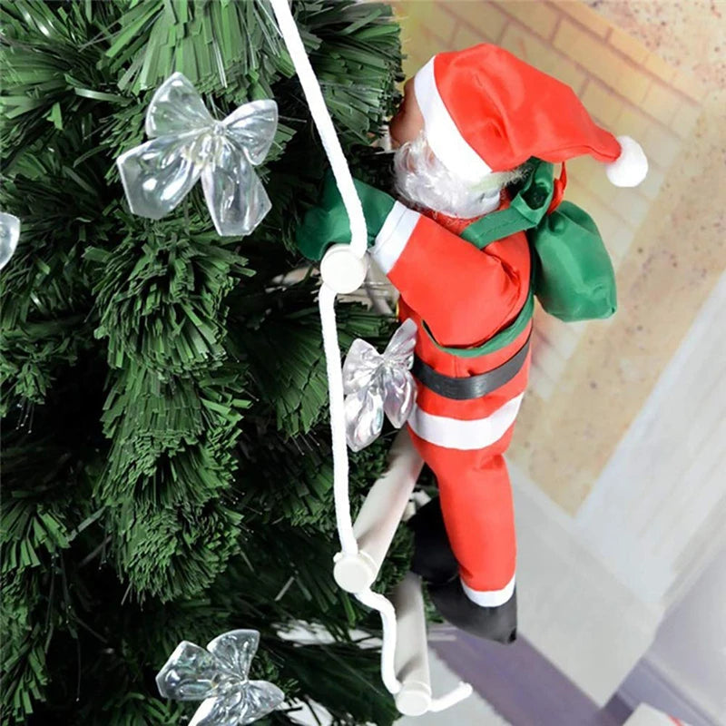 Ornement de Noël Père Noël Grimpant - Décoration Ludique en Trois Tailles
