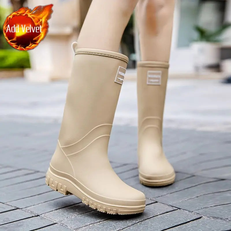 Bottes de Pluie Mi-Mollet Femme - Imperméables et Antidérapantes pour Confort