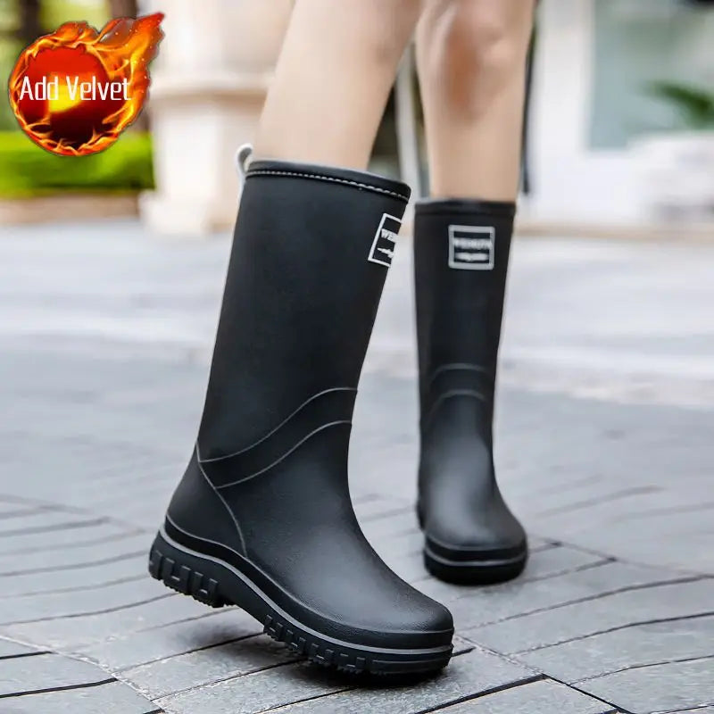 Bottes de Pluie Mi-Mollet Femme - Imperméables et Antidérapantes pour Confort