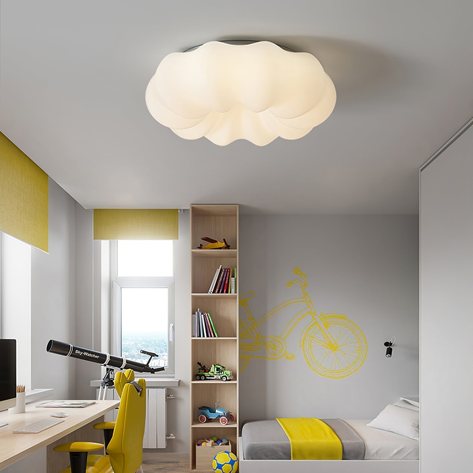 Lampe de Plafond Japonaise - Design Nuage et Éclairage Chaud