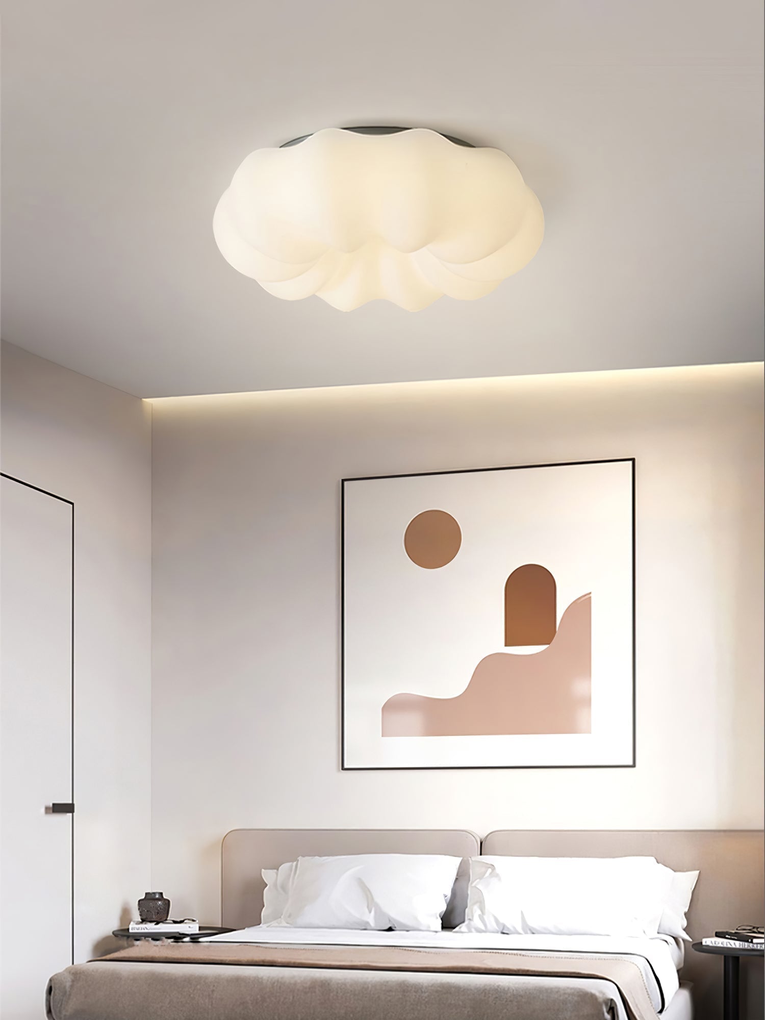 Lampe de Plafond Japonaise - Design Nuage et Éclairage Chaud