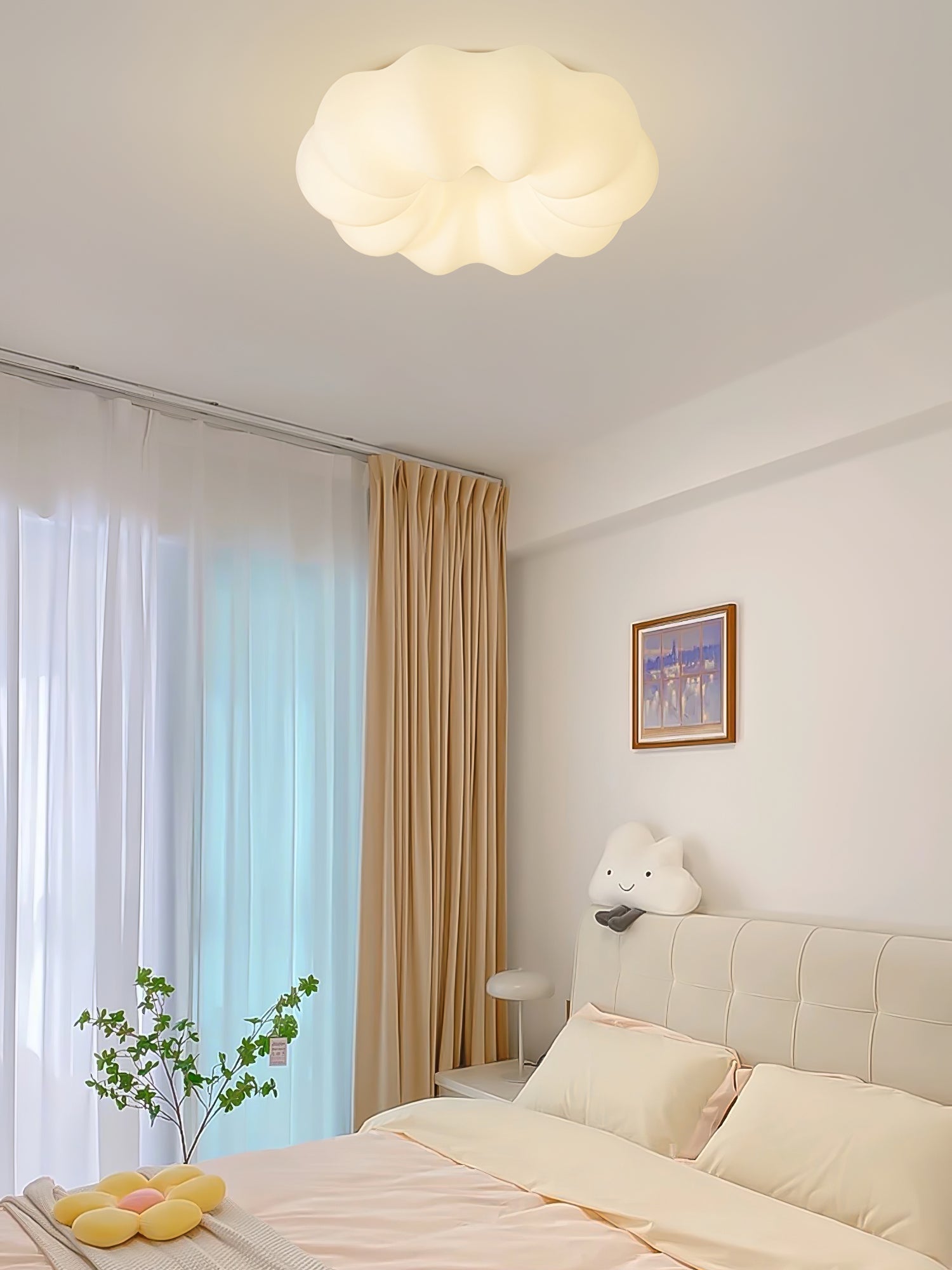 Lampe de Plafond Japonaise - Design Nuage et Éclairage Chaud