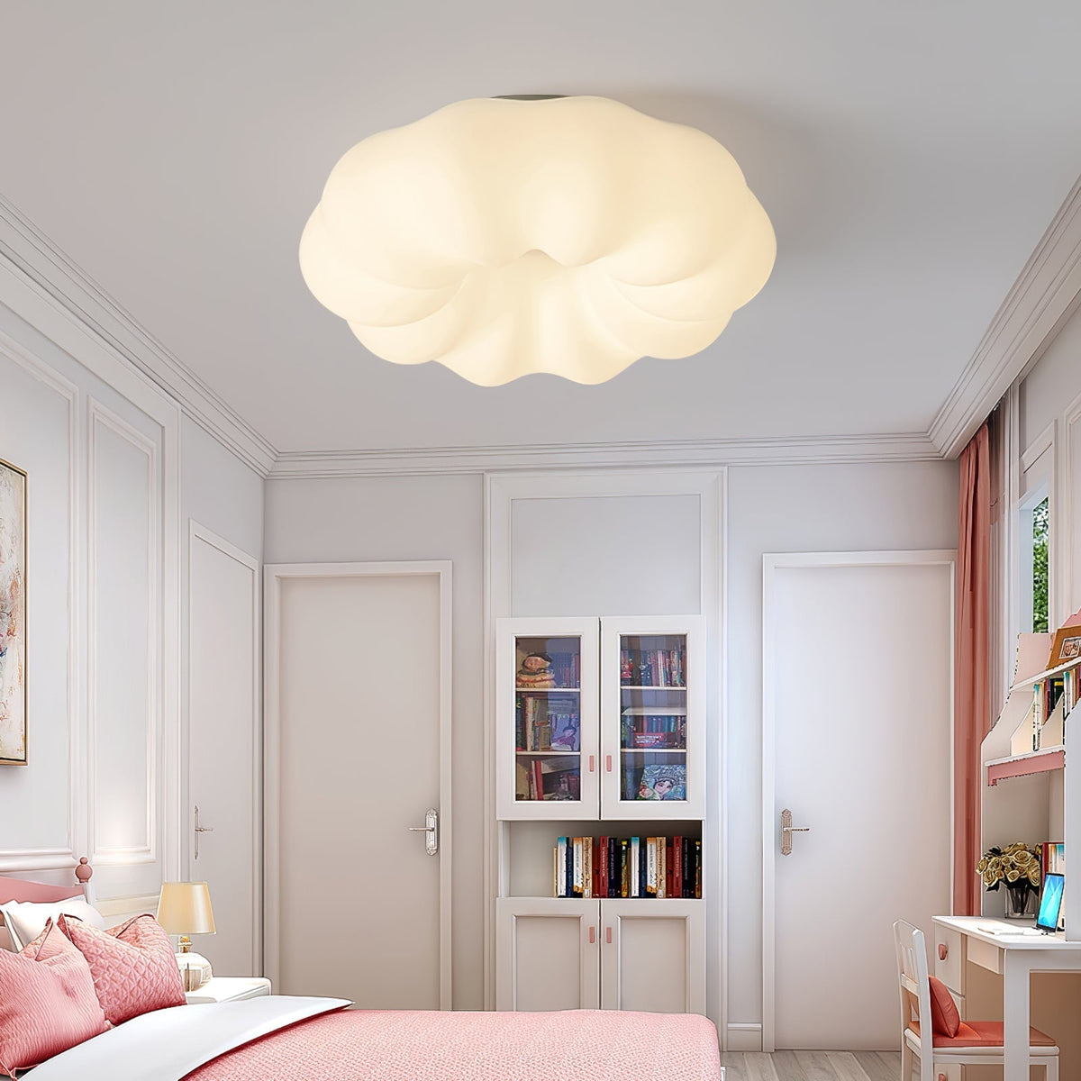 Lampe de Plafond Japonaise - Design Nuage et Éclairage Chaud