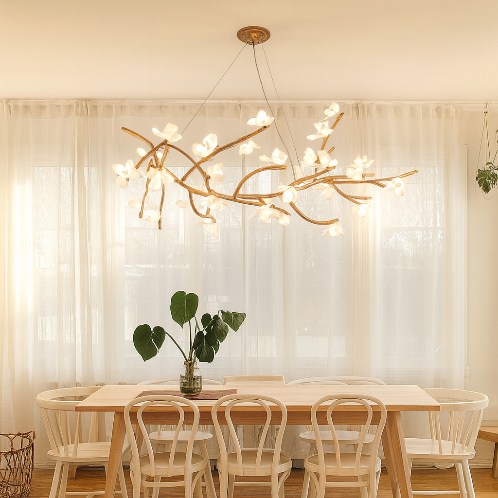 Lustre en Branche d'Arbre - Éclairage Contemporain et Accueillant