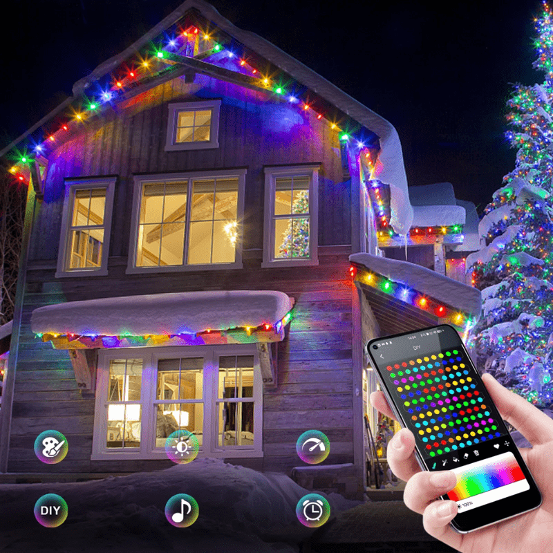 Éclairage LED RGBIC Multicolore - Ambiance Festive et Contrôle Facile