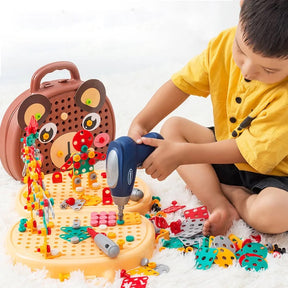 Jeu de Construction Électrique pour Enfants - Ensemble Complet d'Outils avec Mallette de Transport