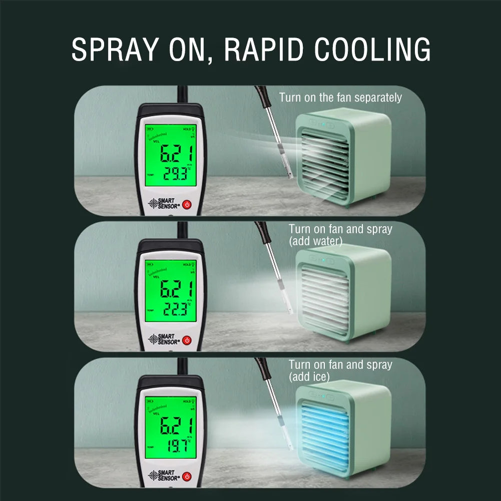 Mini Refroidisseur d'Air Portable - 3-en-1 avec Humidification et 3 Niveaux