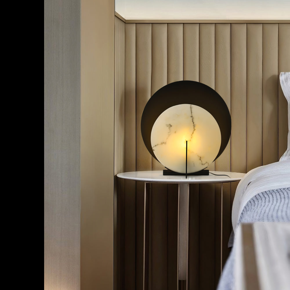 Lampe en Albâtre Élégante - Éclairage Subtil et Touche de Luxe