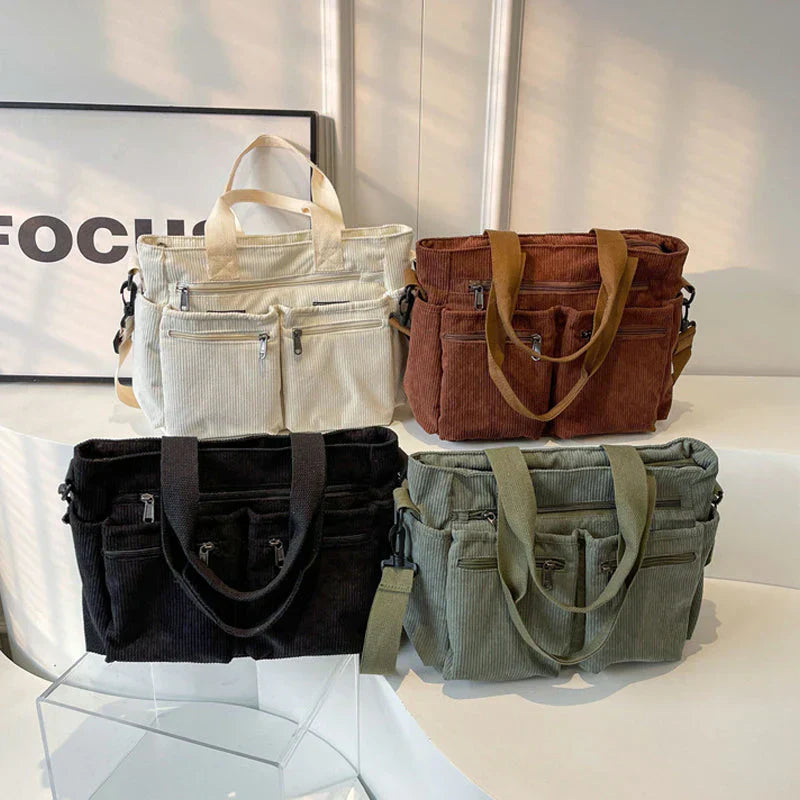 Sac fourre-tout en Velours Côtelé - Élégant et Pratique pour Quotidien