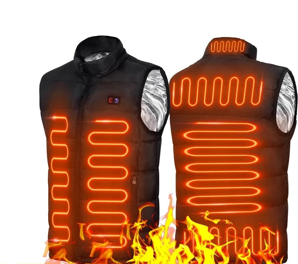 Gilet Chauffant Unisexe à 9 Zones - Confort et Chaleur en Hiver