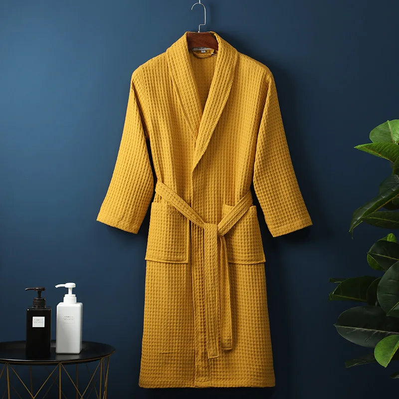 Peignoir en Coton Respirant pour Adultes - Doux, Ample et Pratique