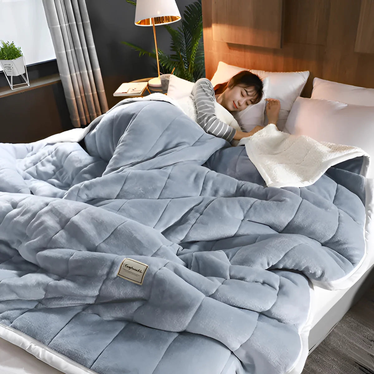 Couverture Pondérée en Sherpa - Douceur et Chaleur pour Détente