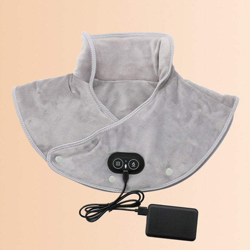 Couverture Électrique pour Cou et Épaules - Soulagement Chaleur et Massage Vibration