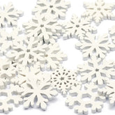 Flocons de Neige en Bois Blanc - Idéal pour Décorations de Noël et DIY