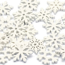 Flocons de Neige en Bois Blanc - Idéal pour Décorations de Noël et DIY