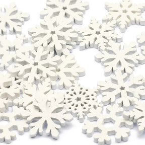 Flocons de Neige en Bois Blanc - Idéal pour Décorations de Noël et DIY