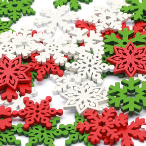Flocons de Neige en Bois Blanc - Idéal pour Décorations de Noël et DIY