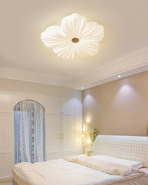 Lampe de Plafond en Fleurs Crème - Éclairage Artistique et Économique