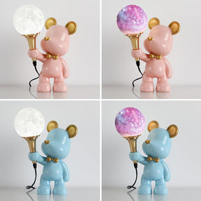 Lampe de Nuit Ours Étoilé - Projection d'Étoiles et Design Créatif