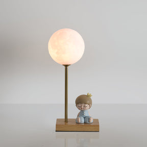 Lampe de Table en Forme de Lune - Design Unique avec Éclairage LED
